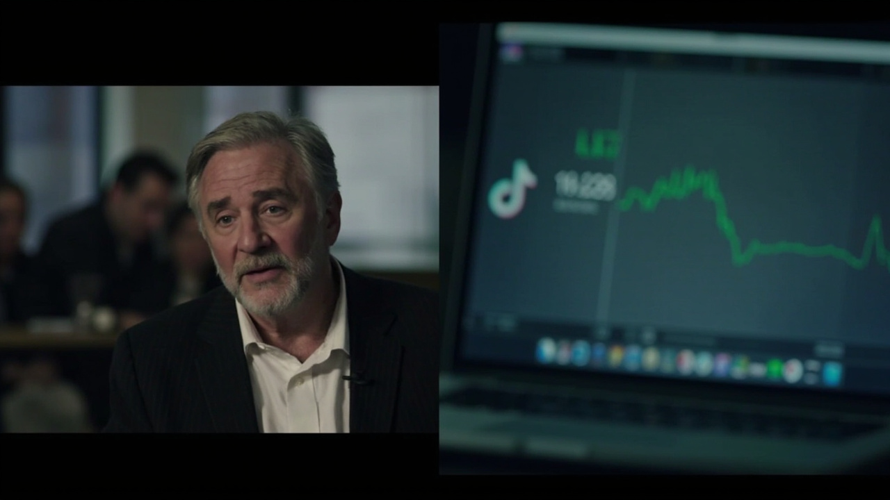 A split screen showing a TikTok war explainer video on the left and a screen time report showing 4+ hours of daily social media use on the right