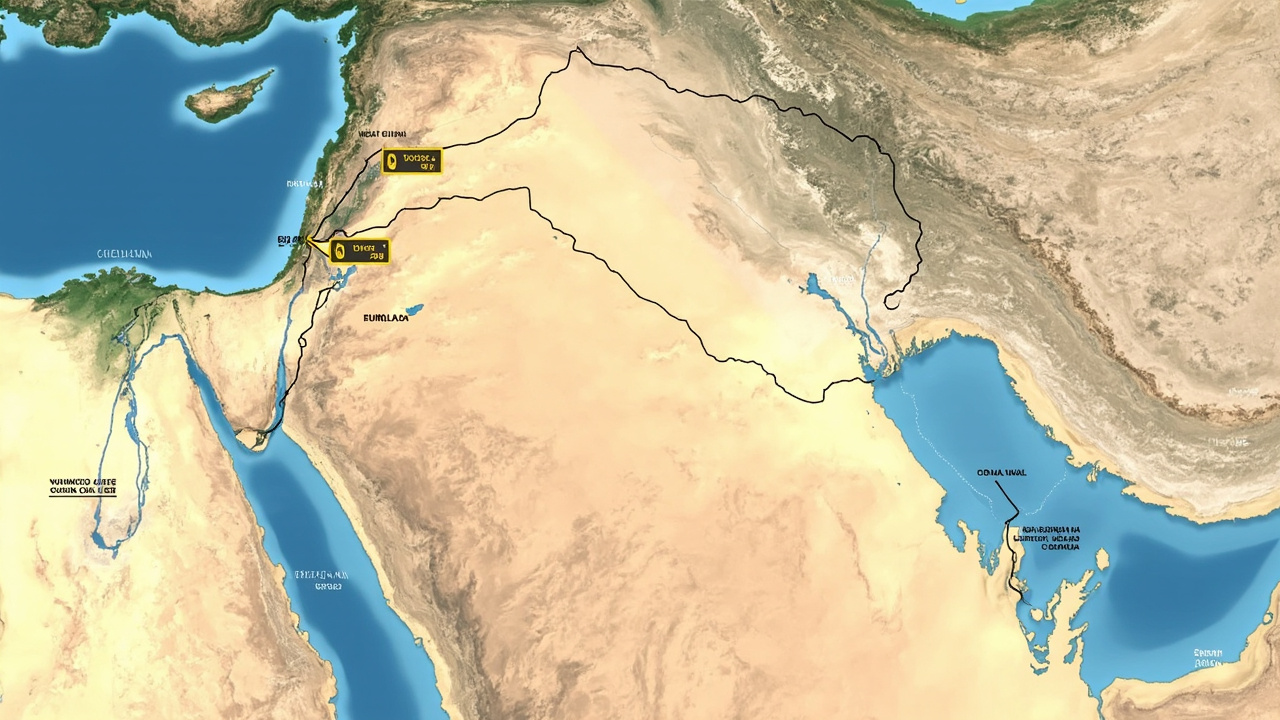 A map of Iraqi oilfields operated by foreign companies with force majeure status markers on West Qurna, Rumaila, and Majnoon fields
