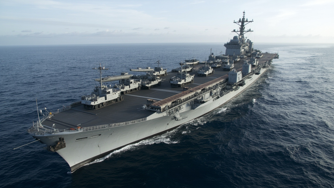 USS Boxer amphibious assault ship departing San Diego with Marines embarked for Middle East deployment