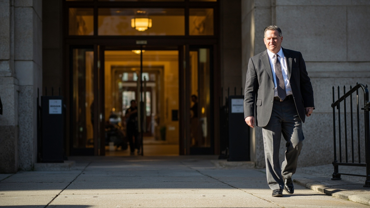 Federal courthouse entrance in St. Paul, Minnesota on discovery deadline day