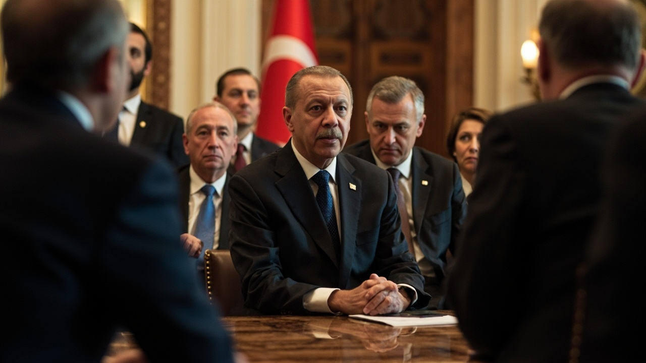 Turkish President Erdogan meets with foreign delegation, Ankara, official presidential photograph