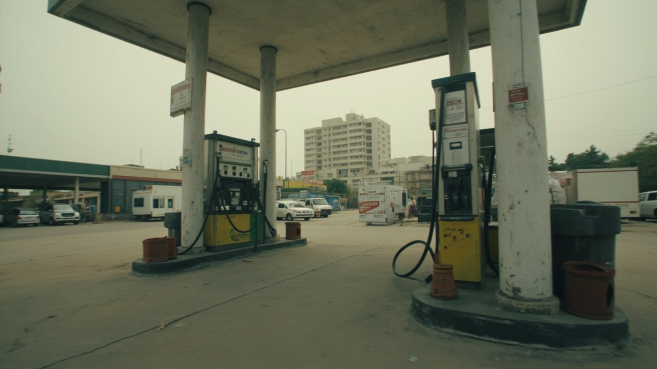 A fuel station in Lagos with an empty pump as supply disruptions ripple across Africa