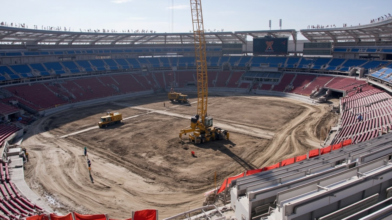 Arrowhead Stadium construction and preparation work for World Cup 2026