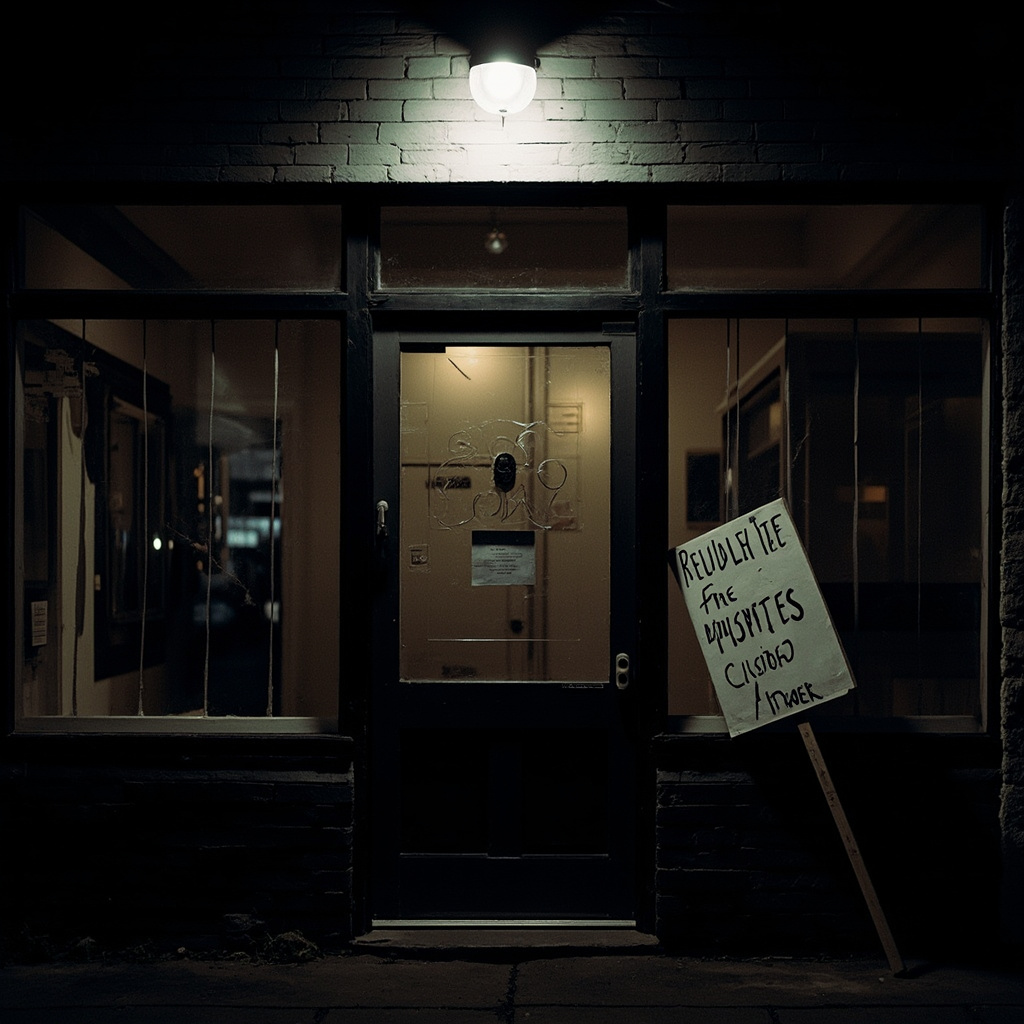 An empty high-end restaurant interior with pristine place settings, soft natural light through floor-to-ceiling windows, no diners