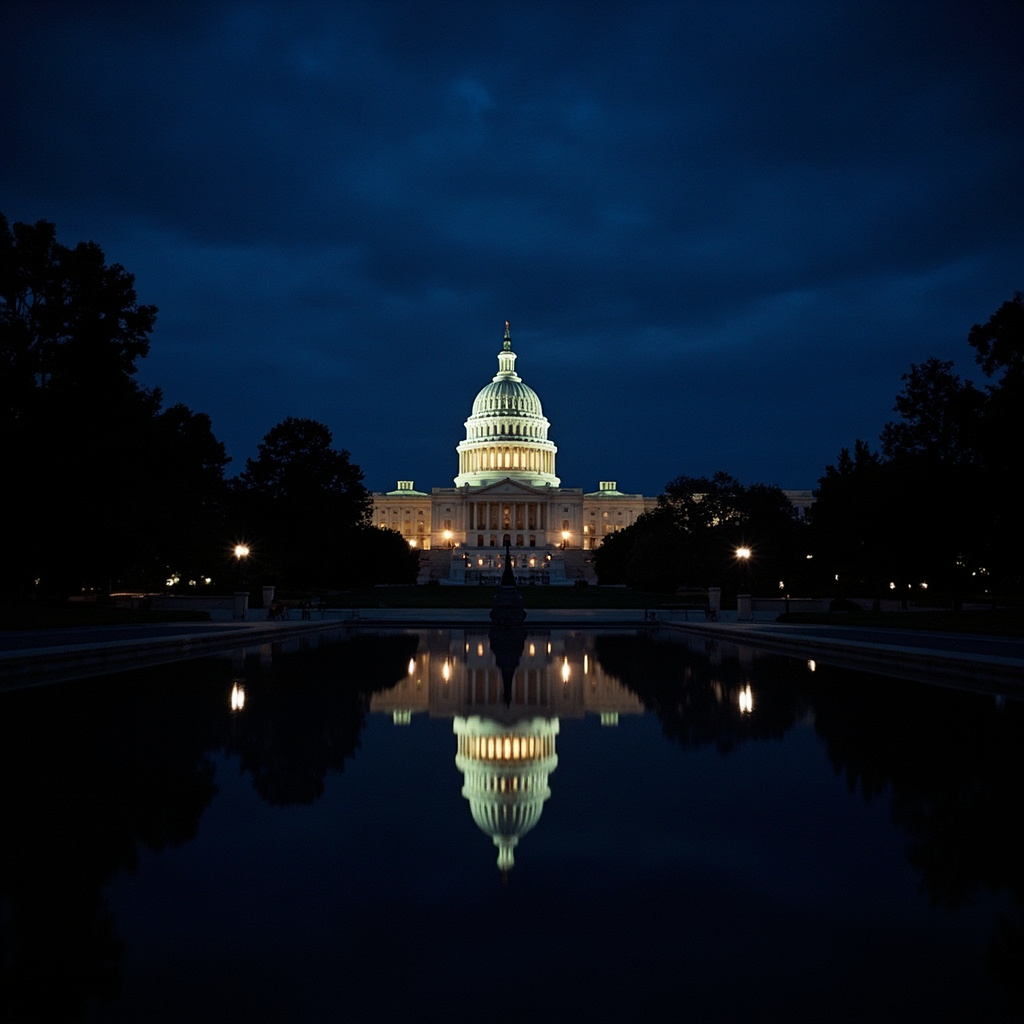 US Capitol building exterior in evening light, representing ongoing DHS shutdown congressional standoff
