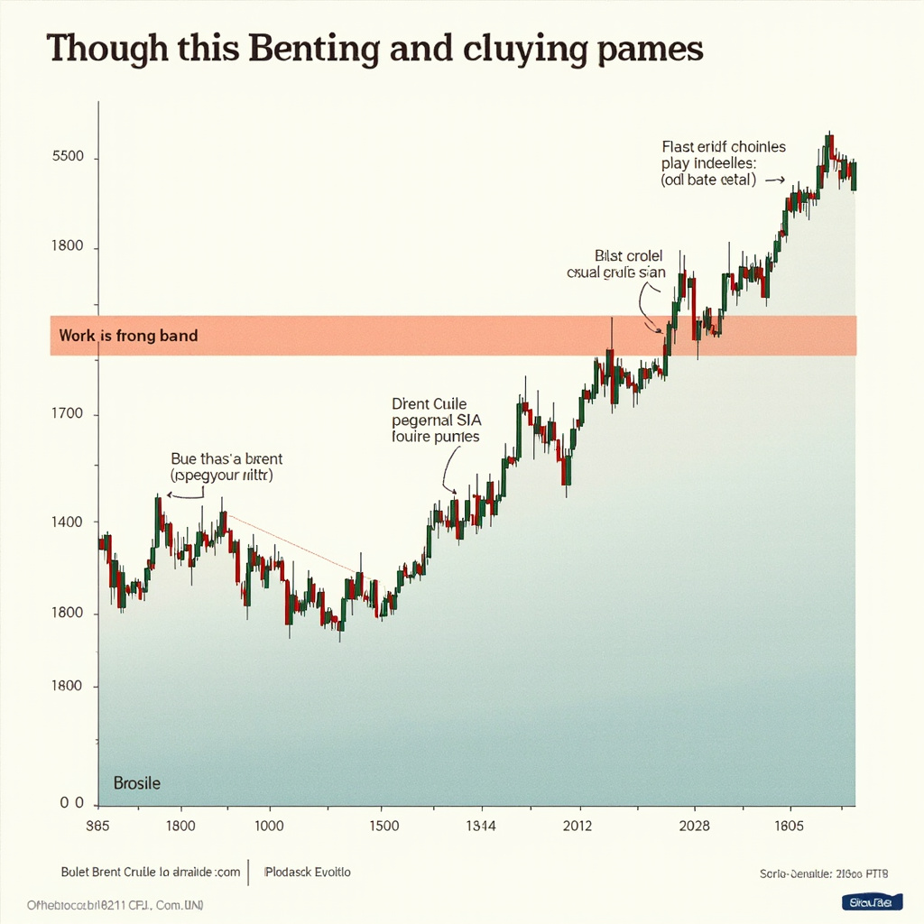 Chart showing Brent crude price elevation with war premium band highlighted