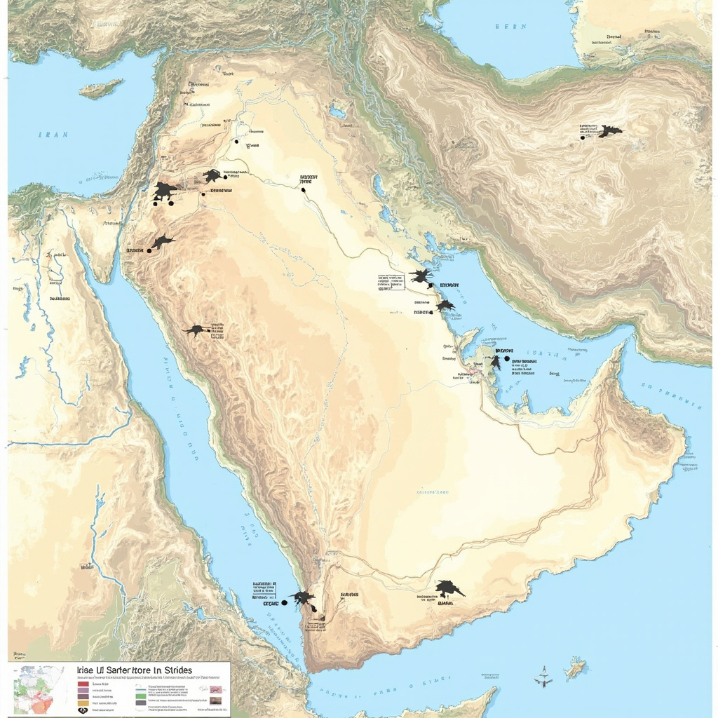 Map of Iran showing military operation zones and strike locations on day 31