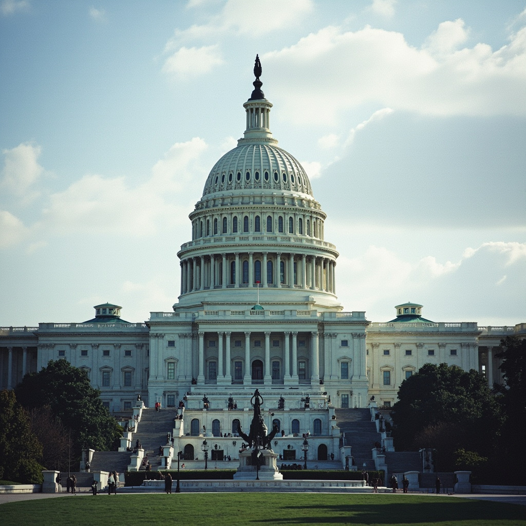 United States Capitol building with digital AI overlay graphic