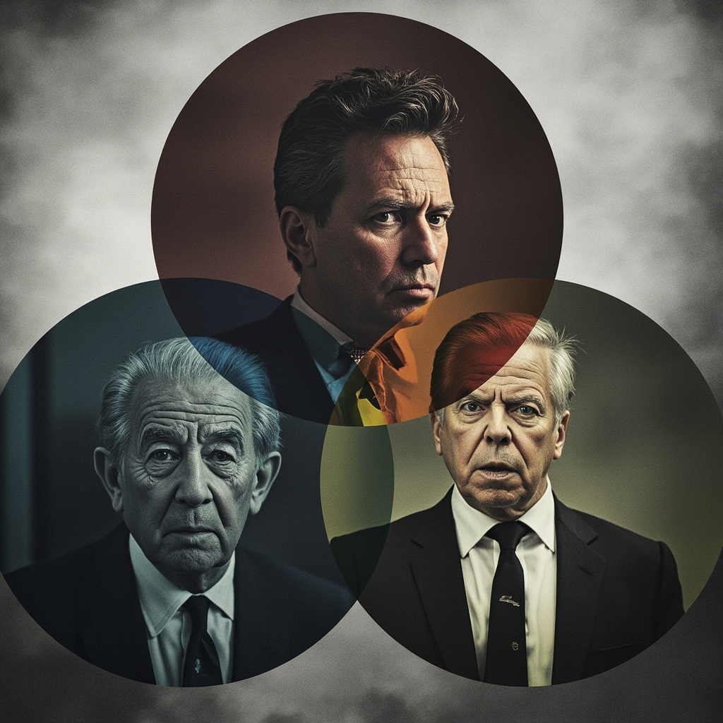 Three overlapping circles representing court, copyright, and IPO