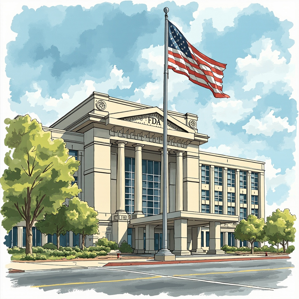FDA building exterior with American flag