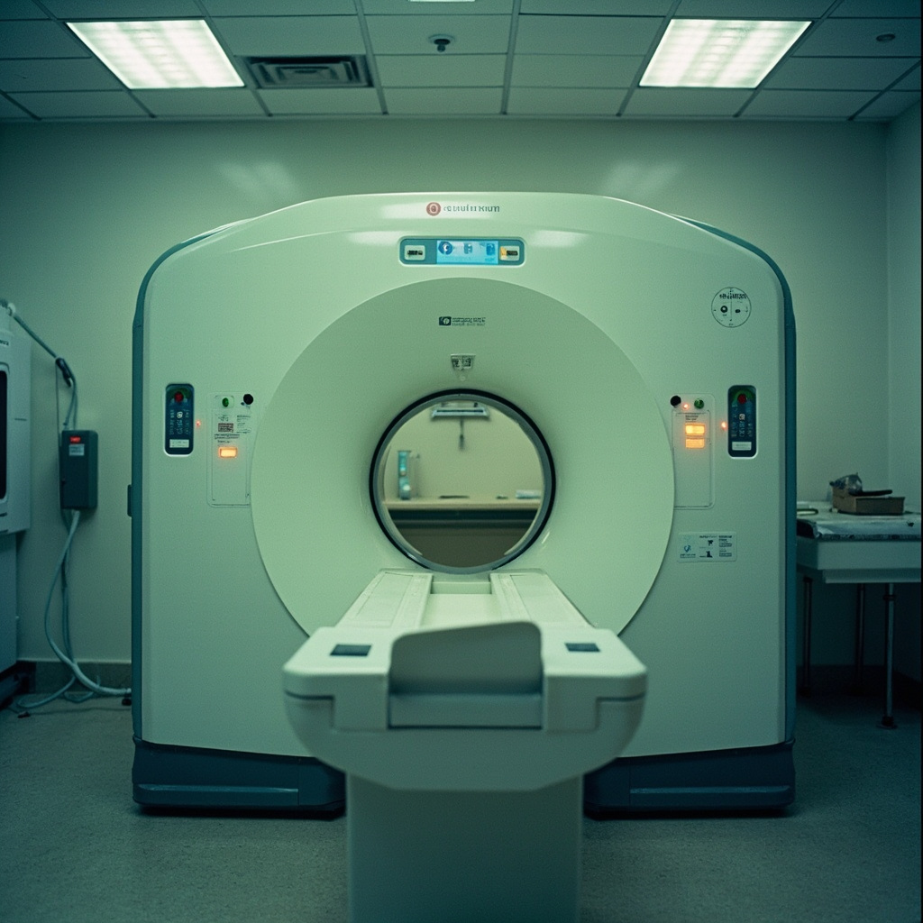 MRI machine in an Indian hospital diagnostic center