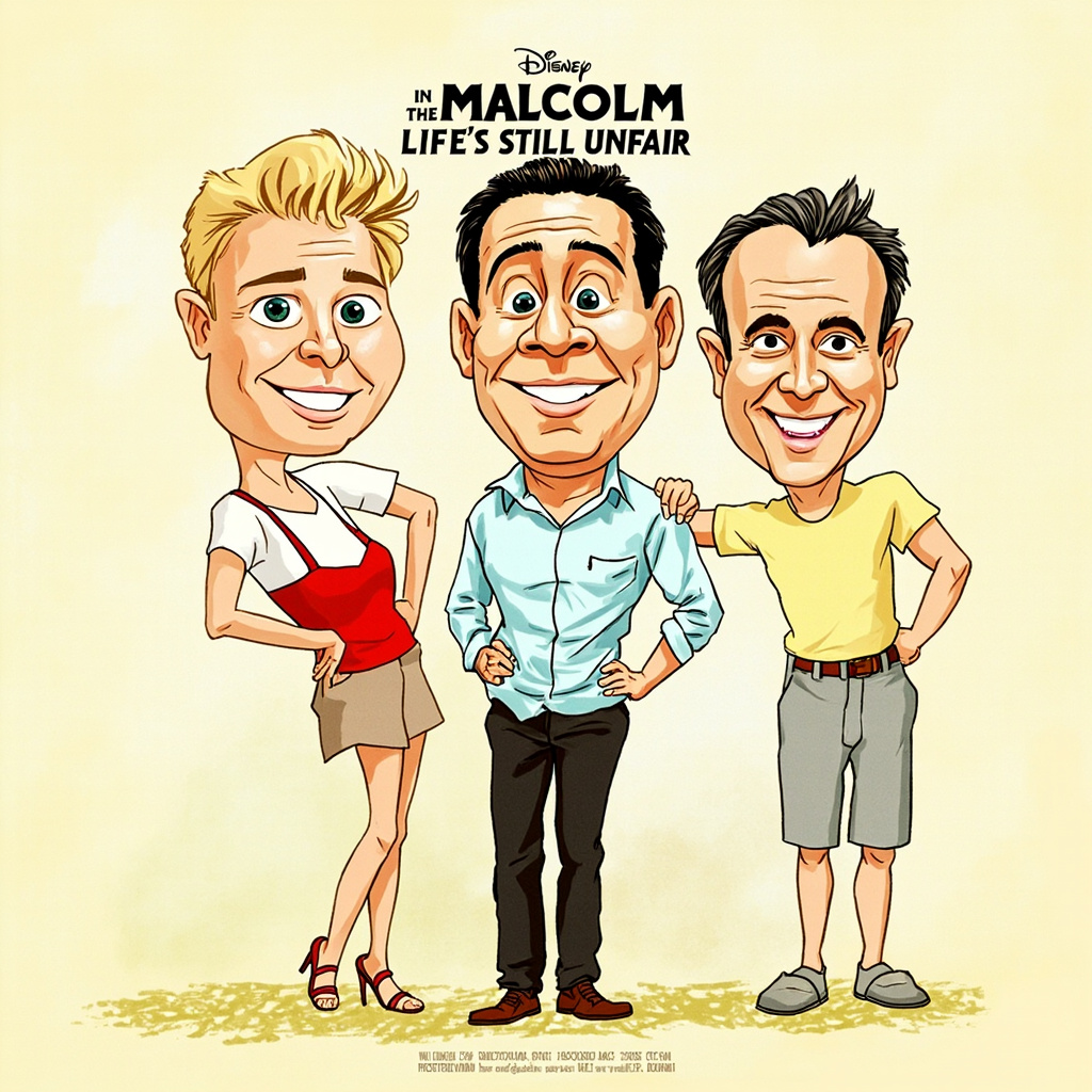 Malcolm in the Middle Life's Still Unfair promotional poster with cast