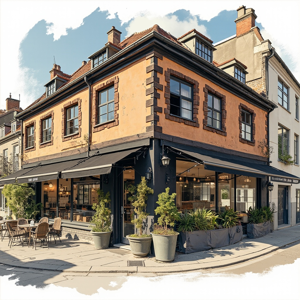 The exterior of the Noma restaurant in Copenhagen with its distinctive rustic facade