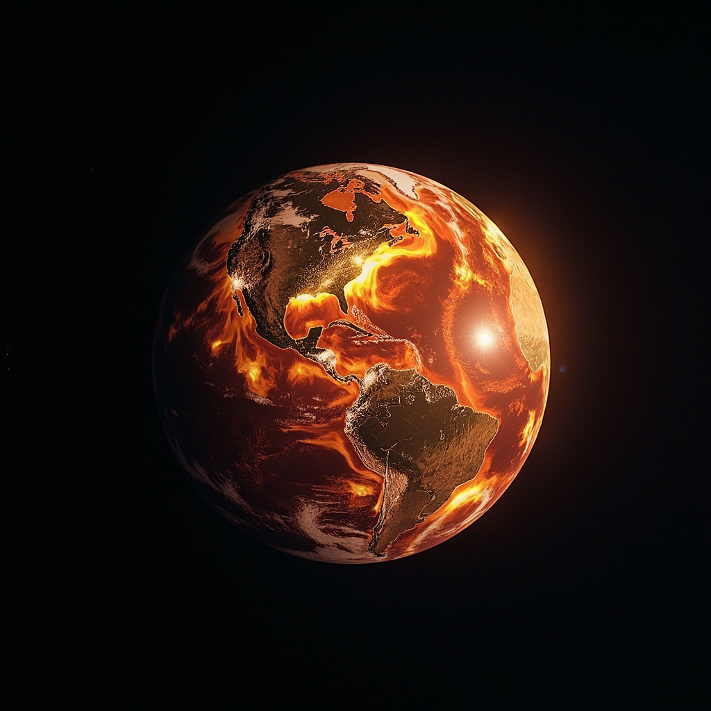 Globe visualization showing Earth's energy imbalance heat map