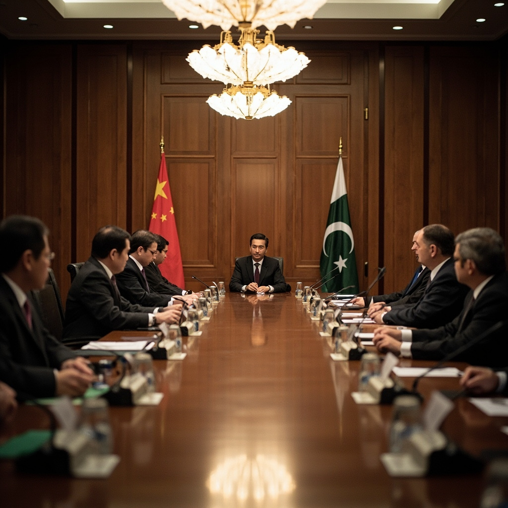Chinese and Pakistani foreign ministers at a press conference in Beijing