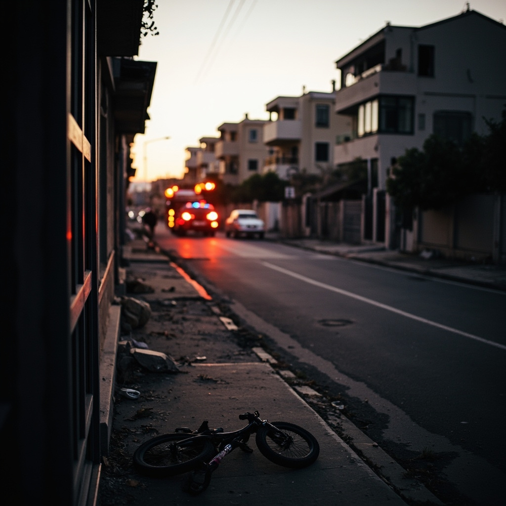 Emergency responders treating casualties on a residential street in Bnei Brak with debris visible