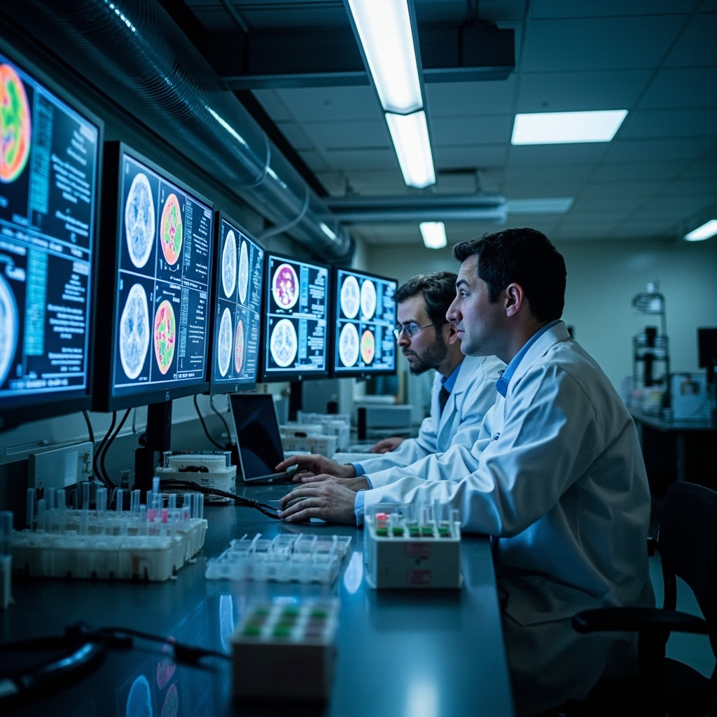 Molecular diagram of semaglutide with arrows pointing to brain, gut, and liver