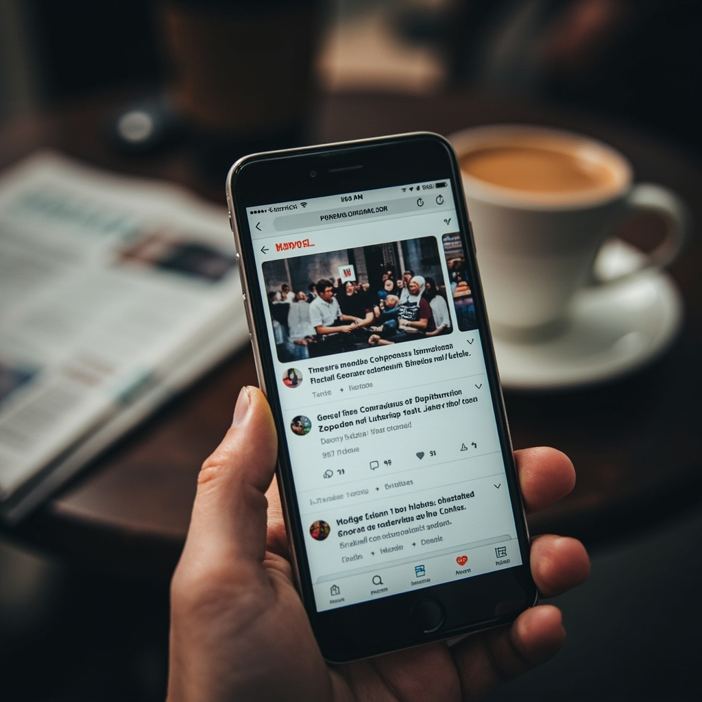 Split screen showing X trending topics with Liberation Day hashtag and empty Rose Garden podium from one year ago