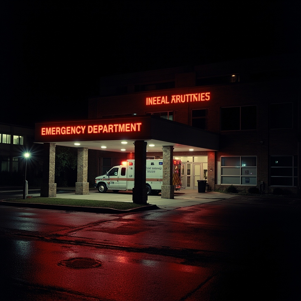 Broadway theater marquee for Moulin Rouge with a dimmed spotlight