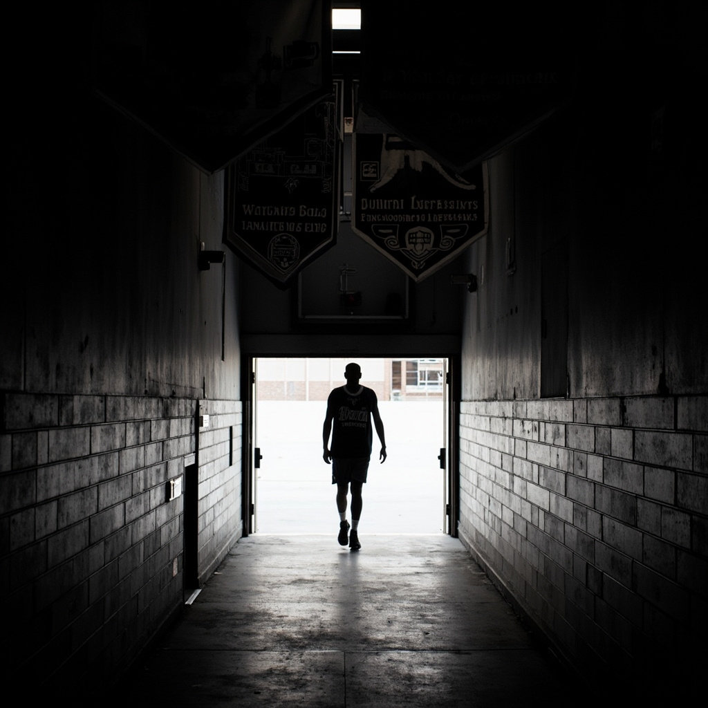 College basketball player holding ball with transfer portal graphic overlay showing multiple school logos