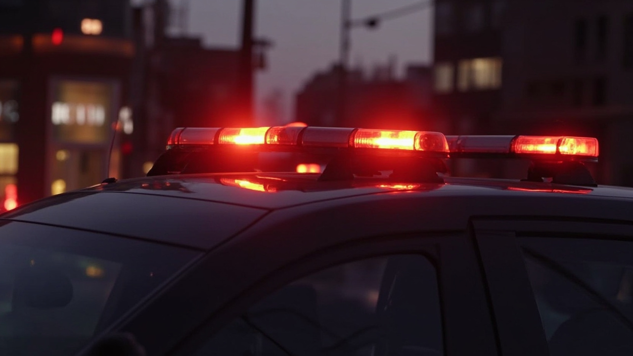 Emergency lights on a Kansas City Police Department vehicle