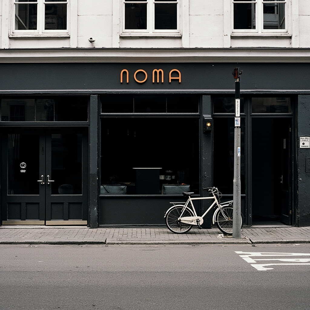 The exterior of the former Noma restaurant building in Copenhagen, now quiet