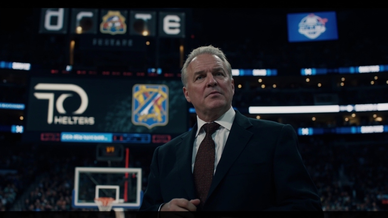 WNBA expansion draft board showing Portland Fire and Toronto Tempo logos, basketball court visible in background