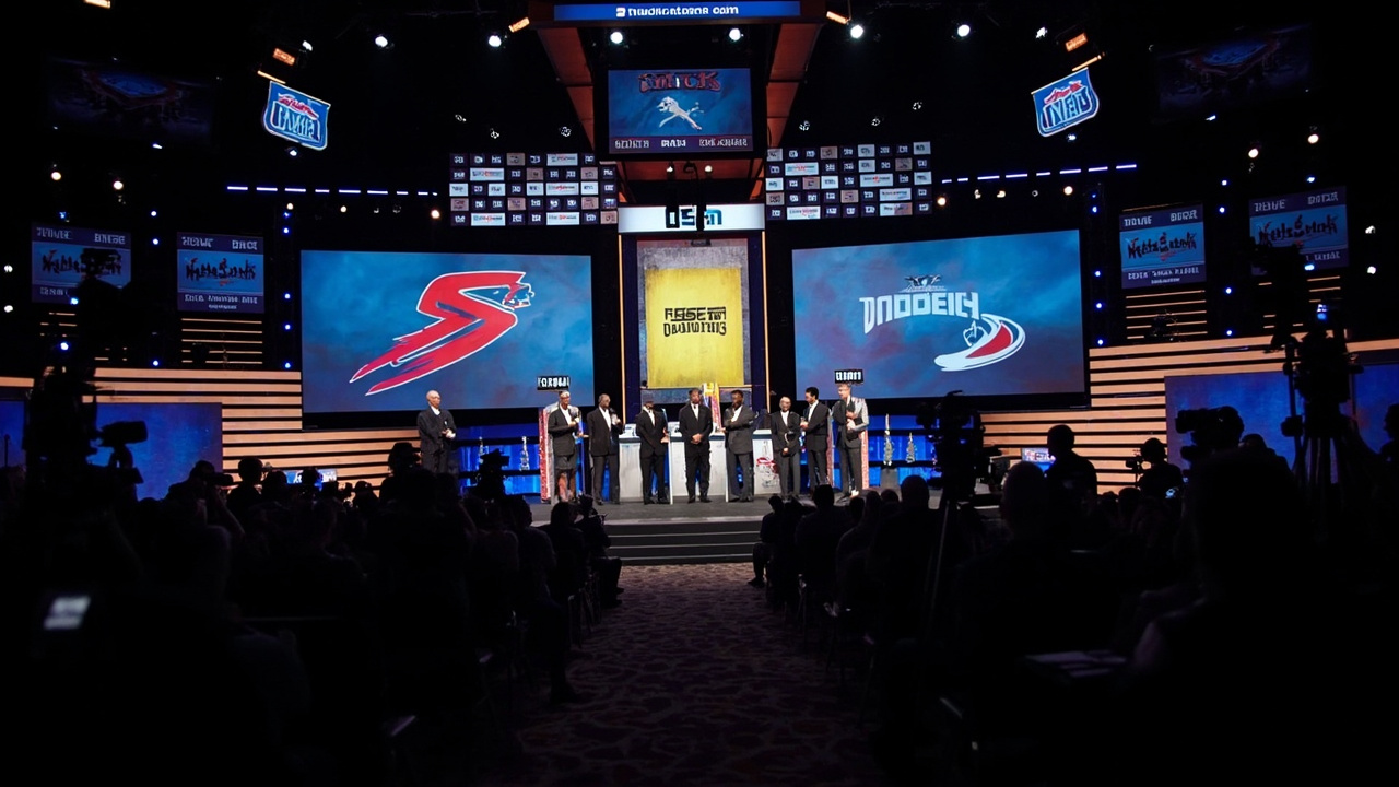 WNBA expansion draft stage with Portland Fire and Toronto Tempo logos and selected player names on the board
