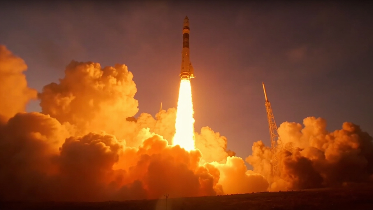 A Falcon 9 rocket lifting off against a dawn sky, trail of flame below — the hardware company that wants to be worth two trillion dollars