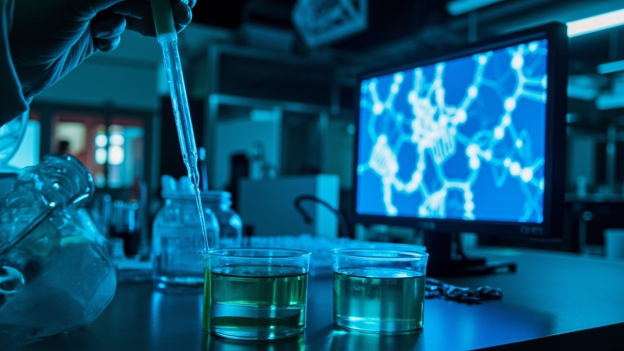 Laboratory equipment with AI visualization overlay