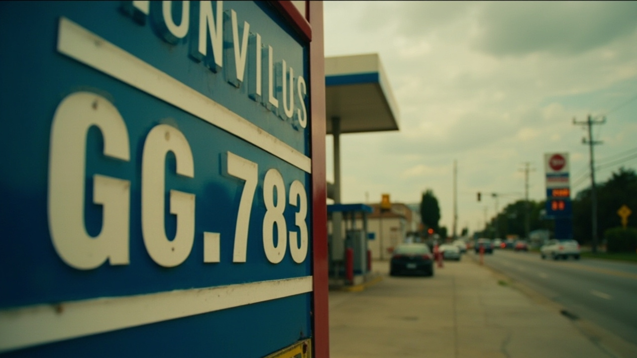 A gas station price sign showing elevated fuel prices
