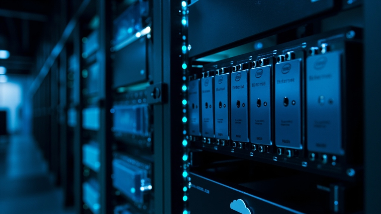 Intel Xeon processors on a server rack inside a Google Cloud data center