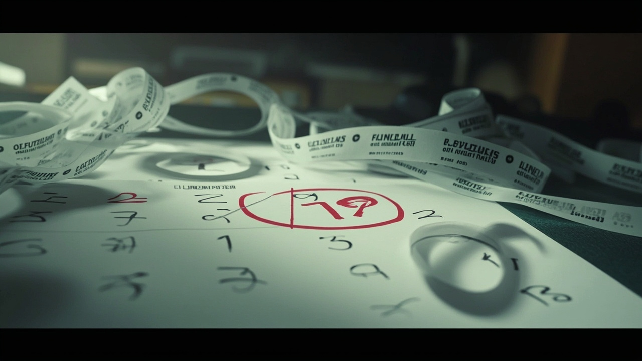 Calendar page showing April 19 circled in red with oil barrel imagery