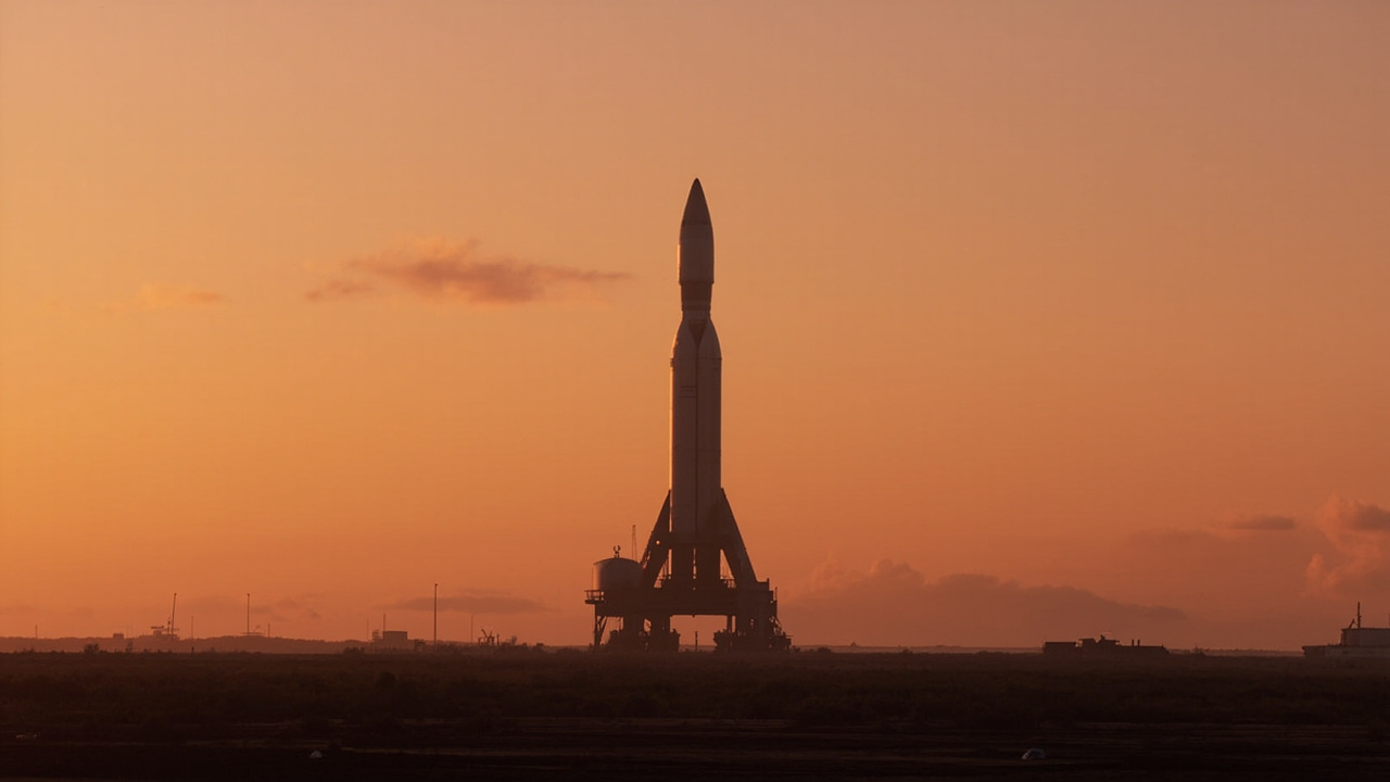 A Starship rocket on the launch pad at Boca Chica with no launch activity