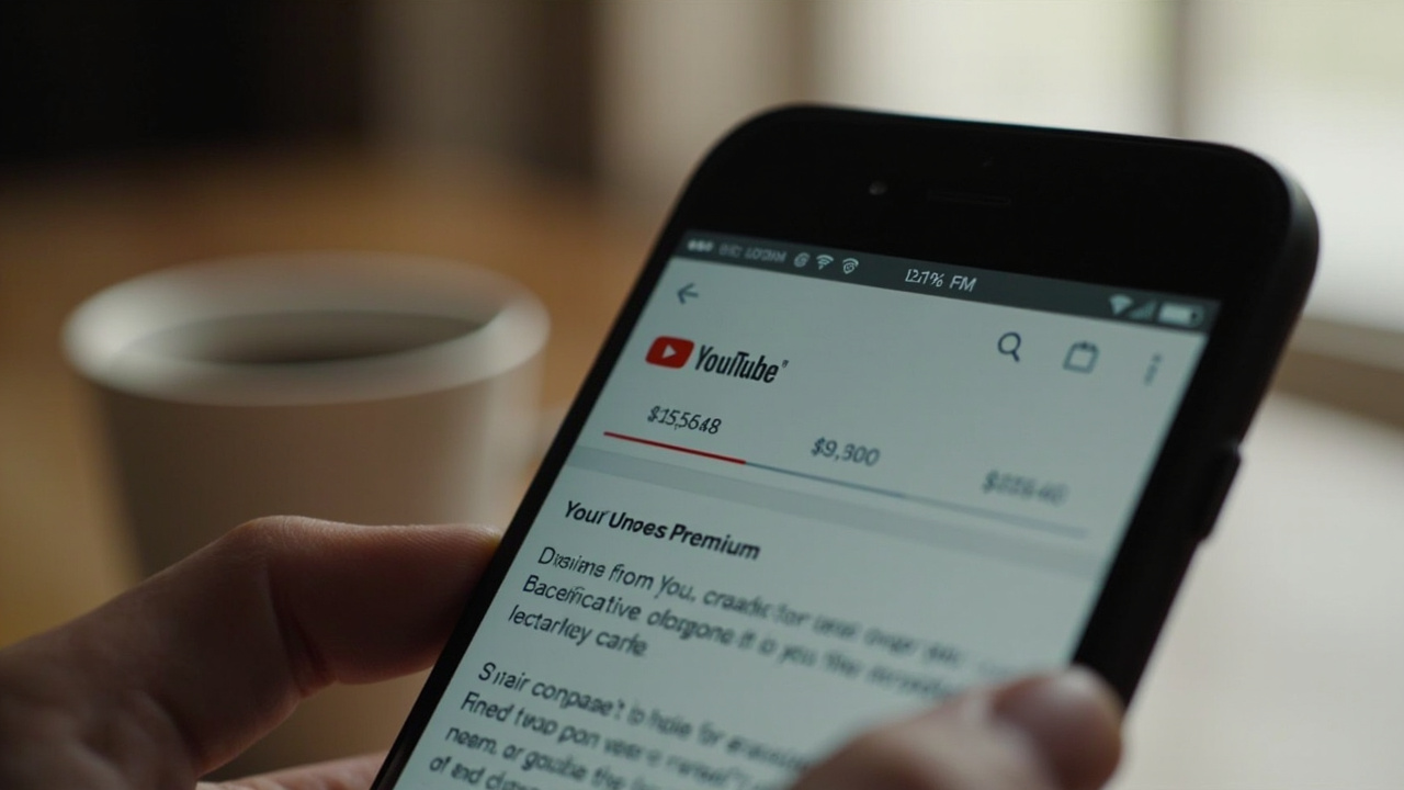 A YouTube Premium subscription page showing an increased monthly price