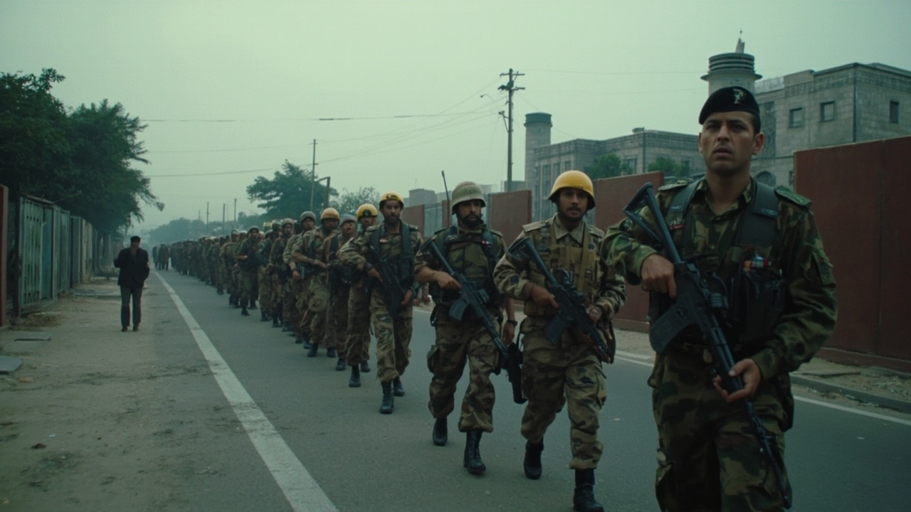 Security forces line barricaded roads in Islamabad's Red Zone ahead of the US-Iran talks