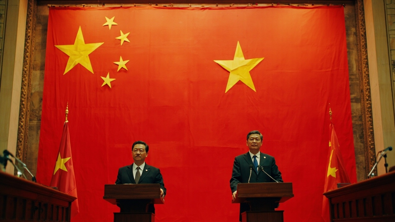 Xi Jinping and To Lam standing before Chinese and Vietnamese flags during a signing ceremony in the Great Hall of the People