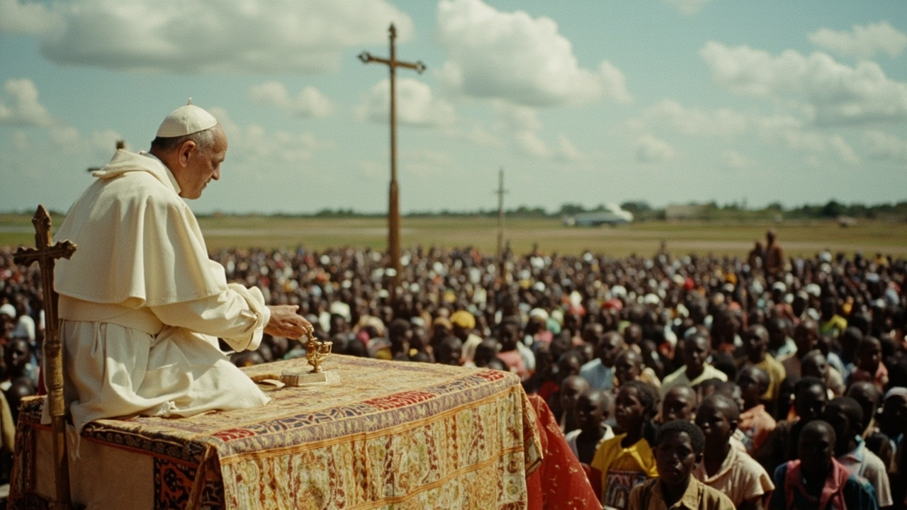 Pope Leo addressing massive crowd in Bamenda, Cameroon