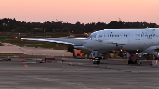 A Delta jet is refueled at the gate as an Atlanta ground crew walks underneath at dusk