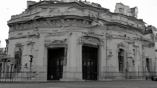 Exterior of the Bolloré Group headquarters building in Paris late afternoon, iron gates and neoclassical stone façade, a single taxi waiting
