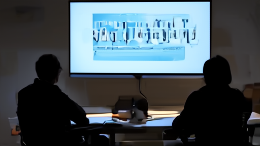 A West Wing communications office at night with a large monitor showing Truth Social, staffers watching from desks with hands on their chins