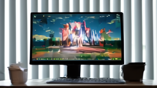 A laptop screen at a music-industry desk showing a paused concert-video thumbnail, a second monitor beside it tracking streaming metrics on a line chart.