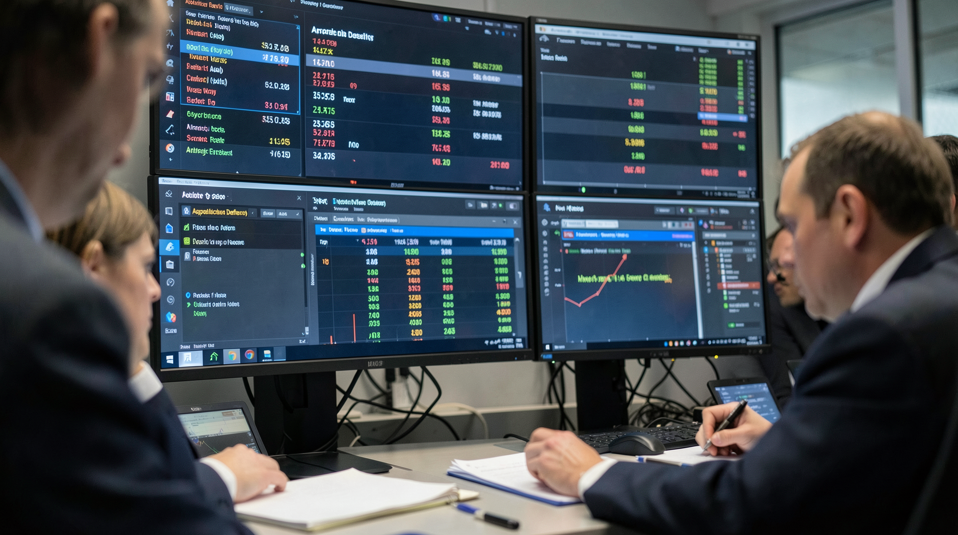 A financial terminal showing defense and aerospace ticker moves during earnings morning