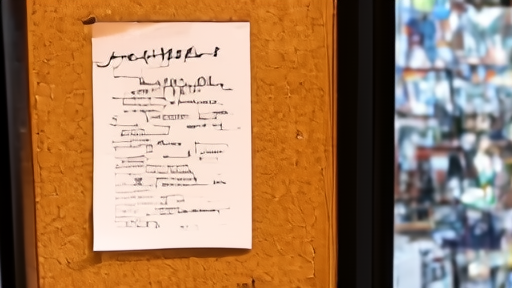 A record-store release-week display with a single CD or vinyl cover propped upright on a wooden shelf, a small printed tour-cancelled notice pinned beside it.