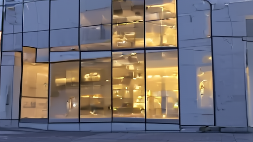 Anthropic's San Francisco headquarters facade at dusk with interior lights visible through tall windows.