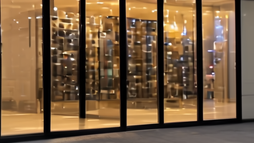 Beijing Moonshot AI office windows at night, Kimi logo lit, servers visible through glass