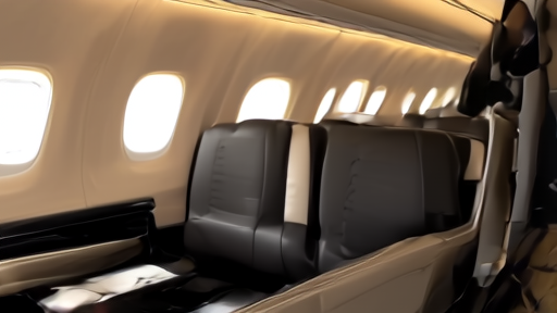 Interior of an American Airlines Boeing 787-9 Flagship Suite cabin at boarding, attendants at work, warm cabin lighting through the window shades.