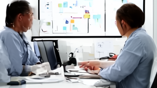 Software engineers collaborating around IDE dashboards