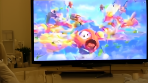 Family living room watching an animated fantasy series