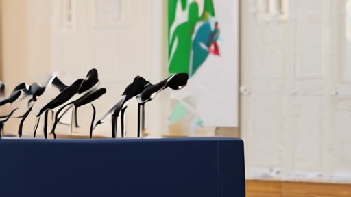 Empty foreign ministry podium in Islamabad